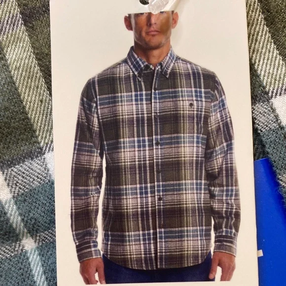 Weatherproof Olive and Charcoal Plaid Shirt - Picture 3 of 5